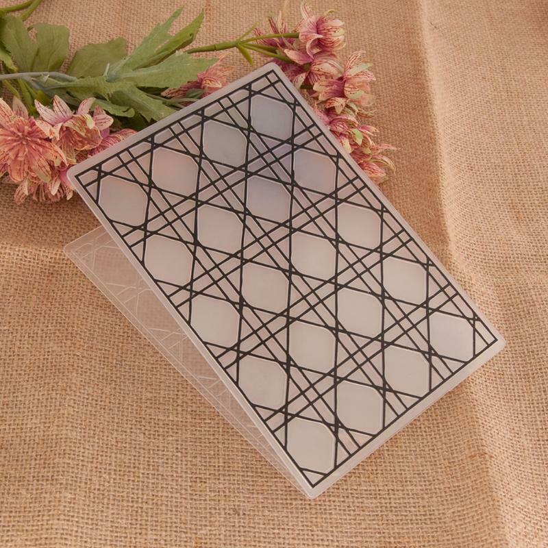 Geometric Plastic Embossing Folder Stencil Template DIY Craft Making Scrapbook