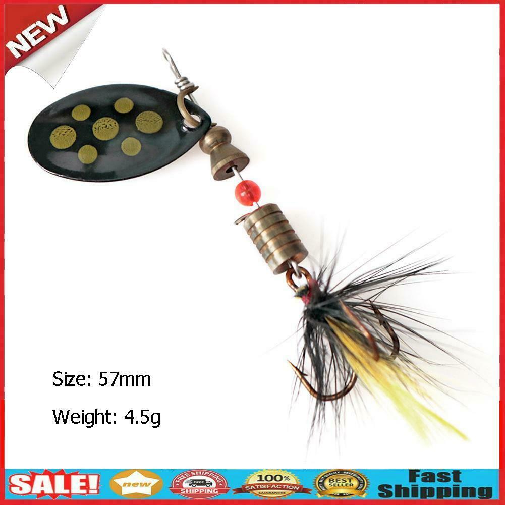 2pcs Spinner Bait Sequin Spoon Wobble Hook Artificial Bait Fishing Tackle @