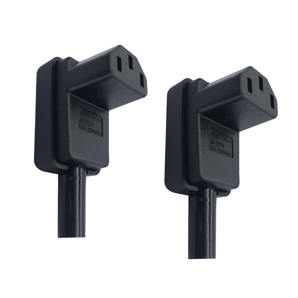 2Pcs C13 Power Plug 90 Degree Right Angle IEC 320 C13 Female Wire Adapter
