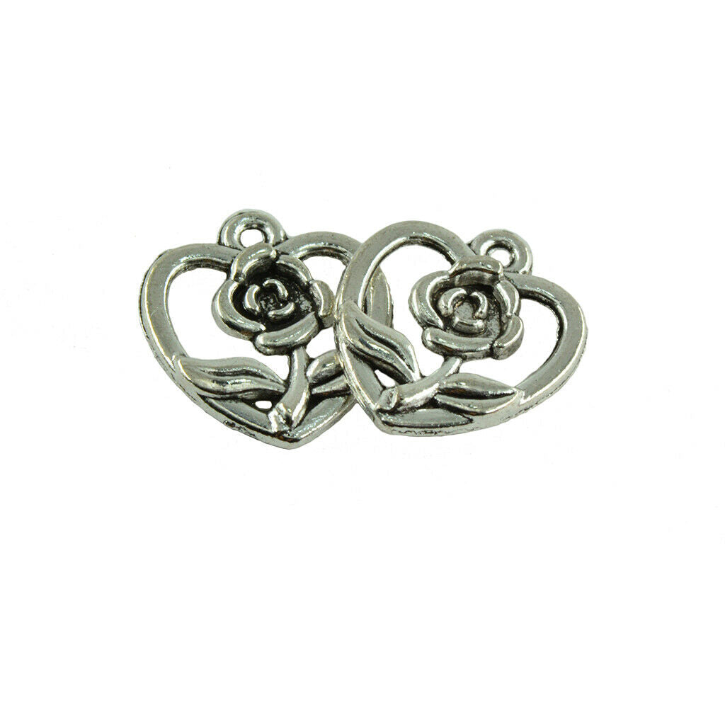 DIY Jewelry Making:Exquisite 50pcs Heart Pattern Dangle Pendant For Necklace
