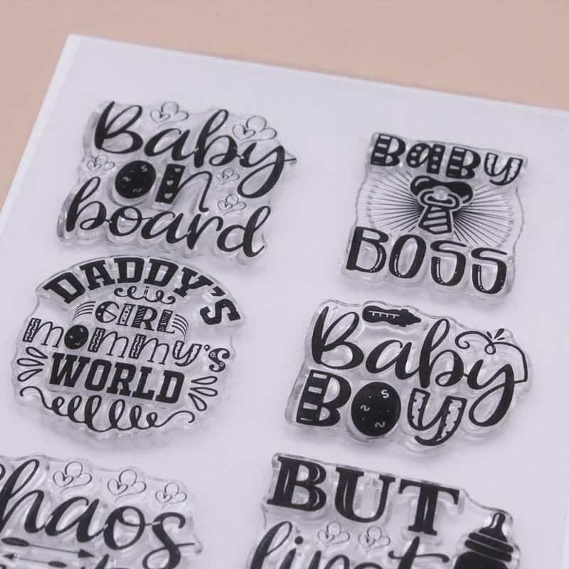 Baby Birth Embossing Silicone Clear Stamp Set for DIY Crafts Card Making