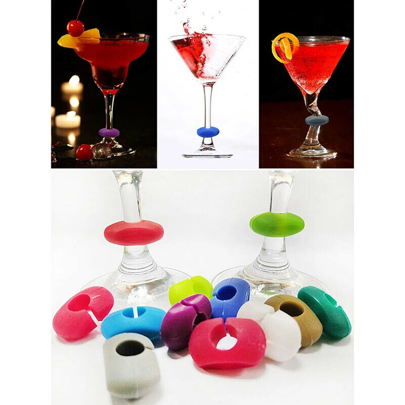 24 Pcs Silicone Red Wine Glass Marker Creative Drinking Glass Identification