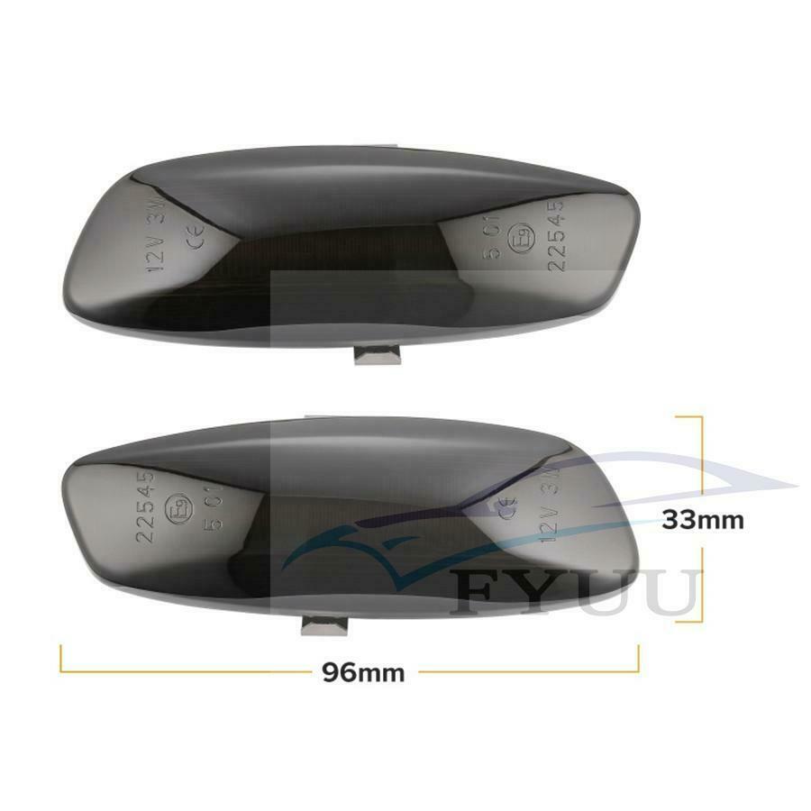2X Dynamic Smoke Lens LED Side Marker signal Light For Peugeot 207 308 3008 5008