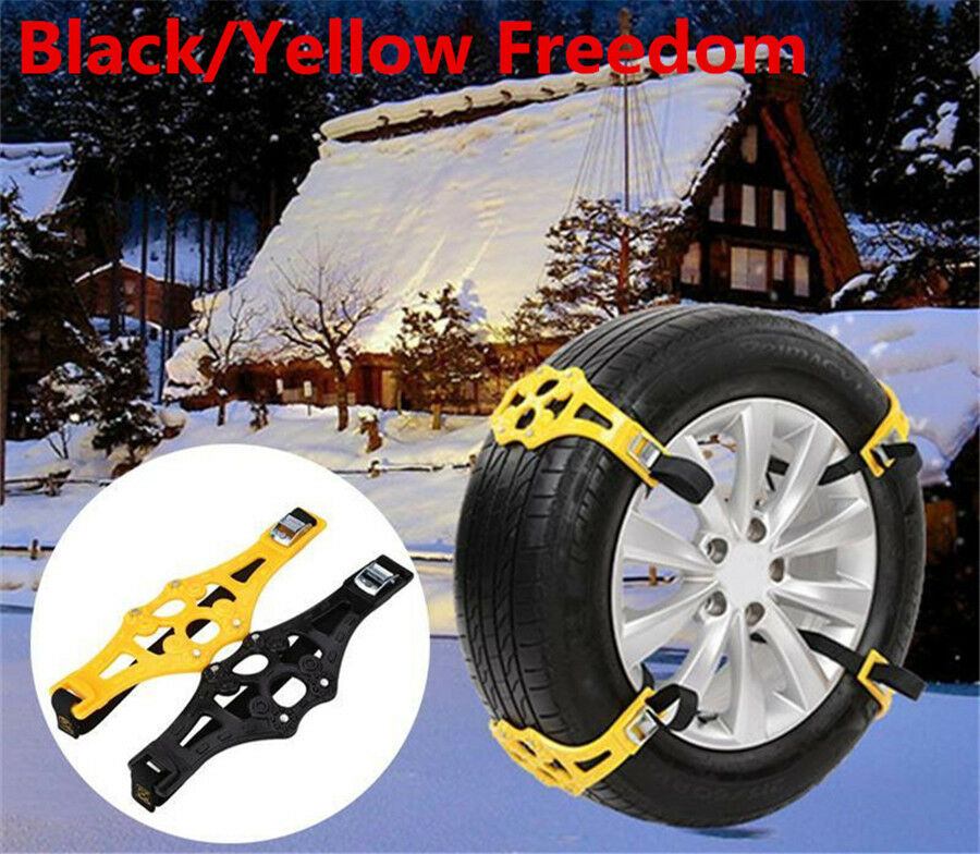 Car Truck Tire Wheel Safety Snow Winter Chain Belt Anti-Skid Black/Yellow Random