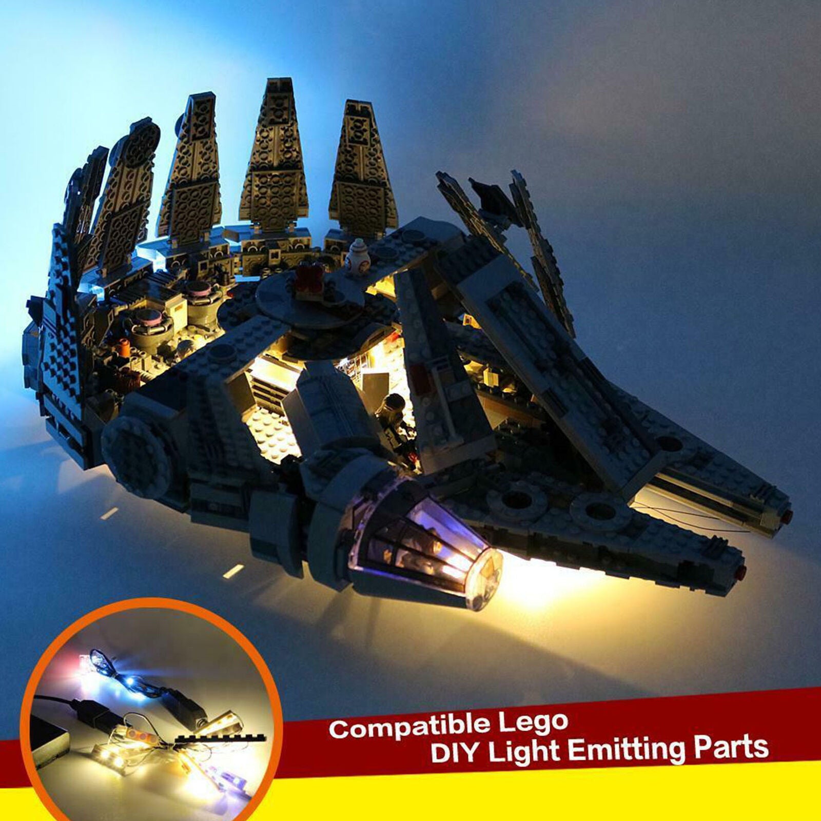 Kyglaring LED Light for Lego 75105 Star Wars Millennium Falcon Lighting Kit New