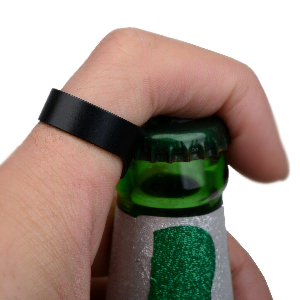 Fashion Blue Ring Beer Opener Steel Finger Ring Bottle Opener Bar Men Gift
