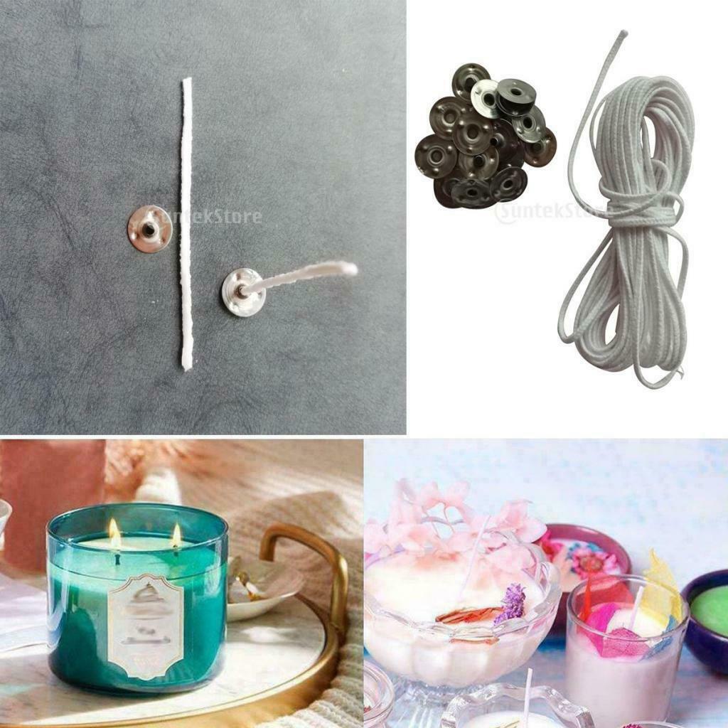 5m Smokeless Candle Wick, Flat Wick, Round Wick, Oil Lamp Pre-Waxed Cotton Core