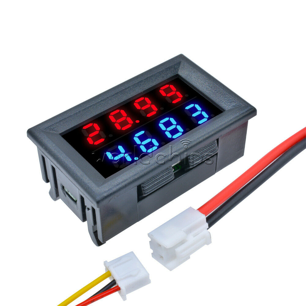 10A Voltmeter Ammeter Blue +Red LED Dual Digital Volt Amp Meter Gauge DC 200V