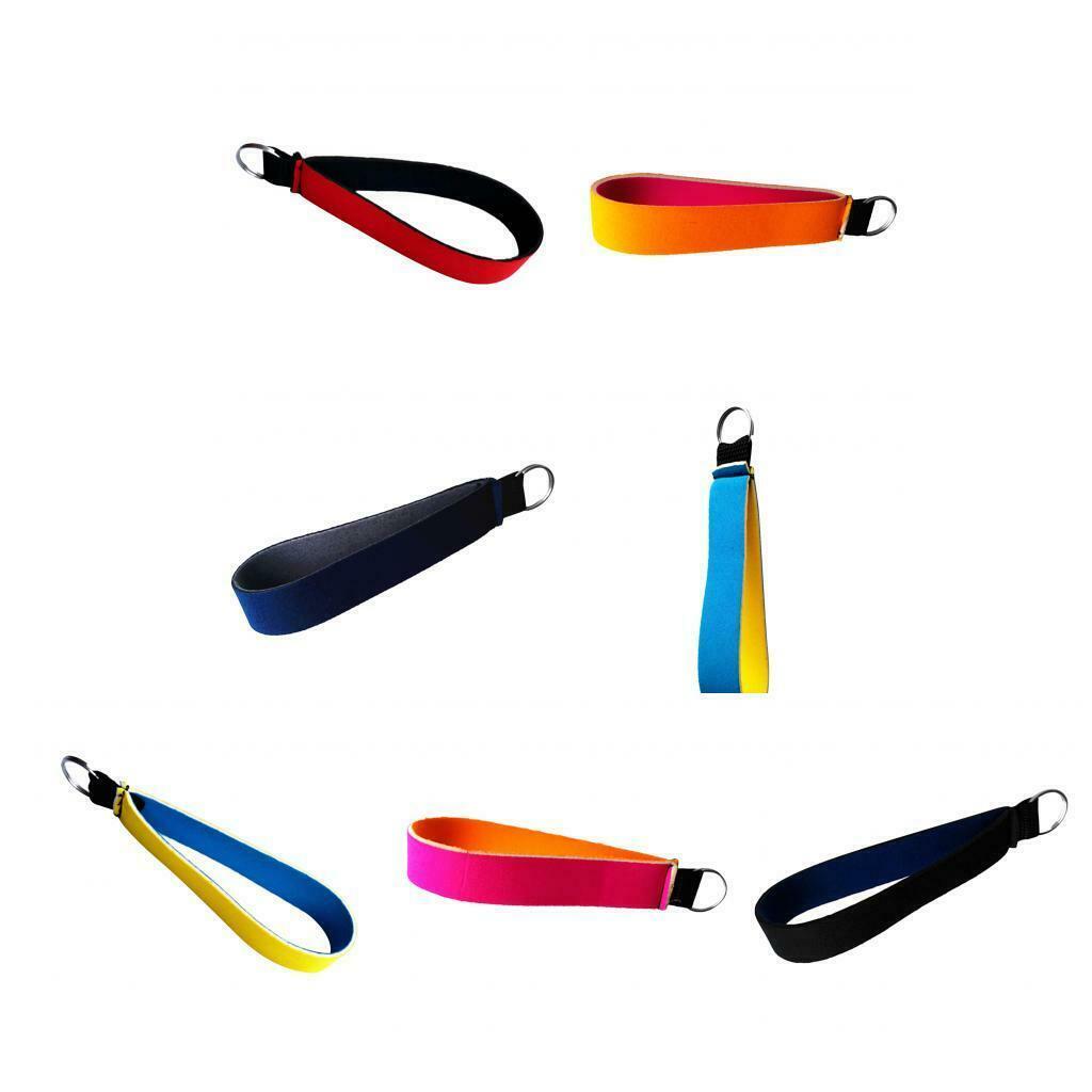 Neoprene Wristlet Keychain Wrist Strap Band Key Holder Split Ring Rose Red
