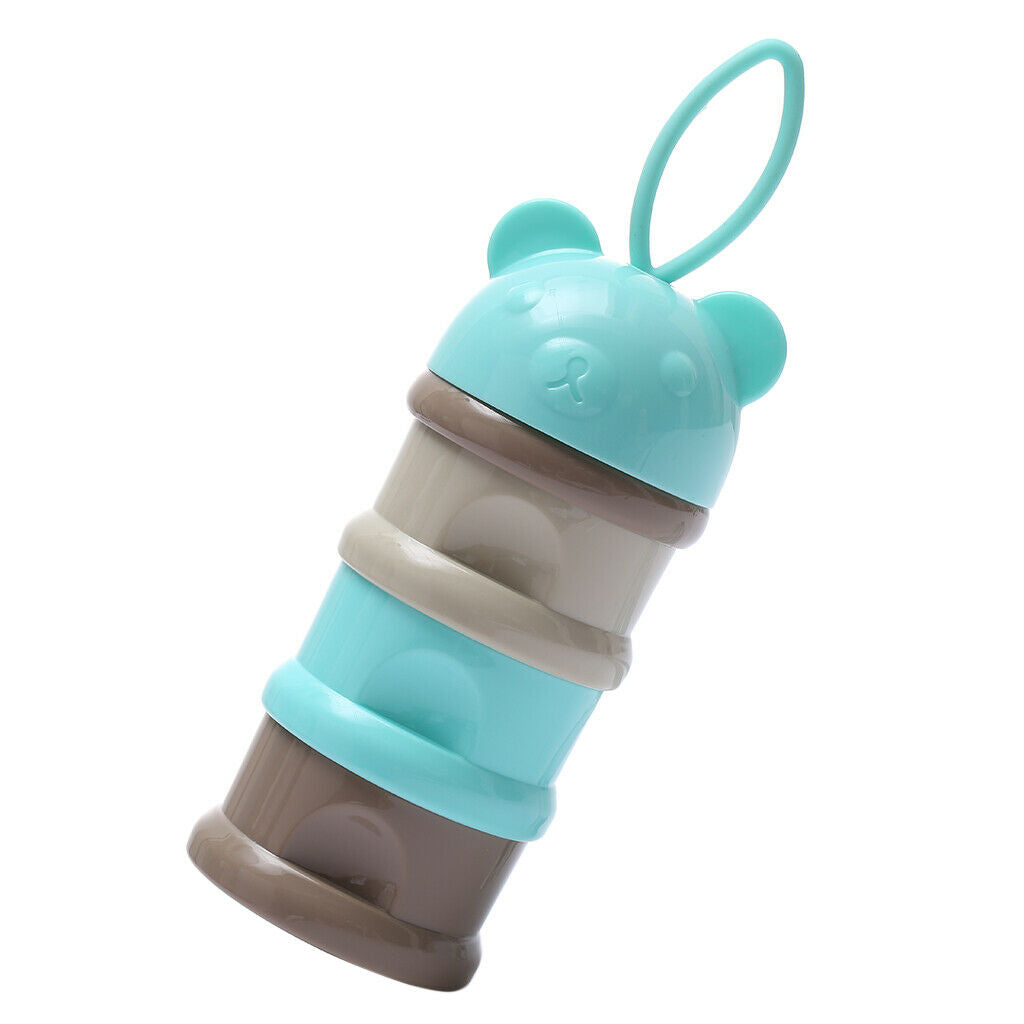 Baby Stackable Formula Dispenser & Snack Containers 3 Layers Non-Spill blue