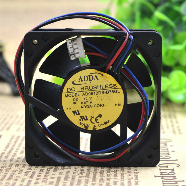For ADDA AD0612DS-D76GL 12V 0.07A 6015 3pin