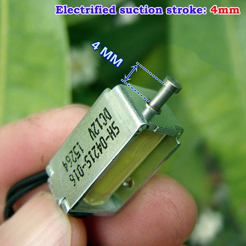 DC 12V Mini Solenoid Valve Push Pull Suction Type Spring Electromagnet 120mA L