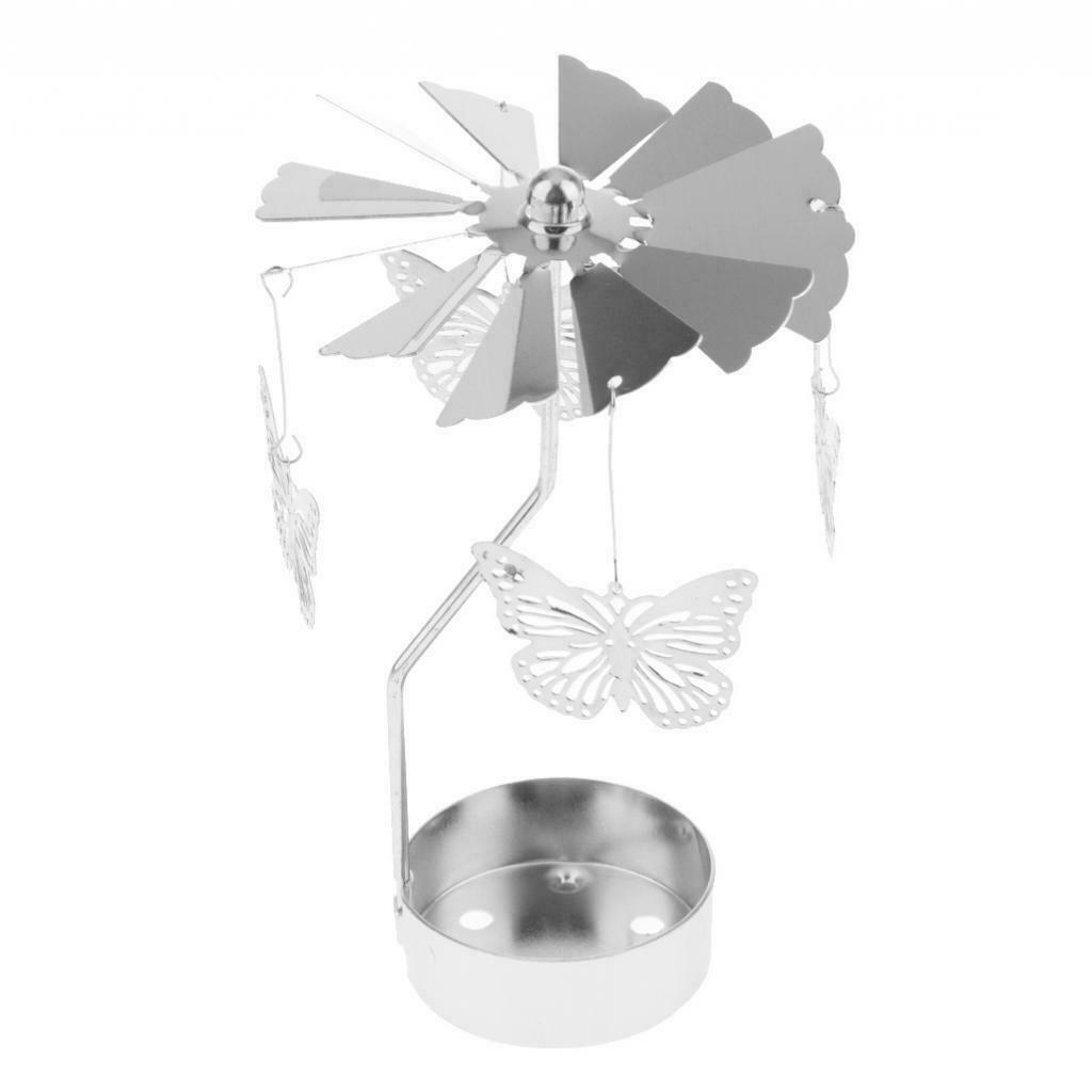 4xChristmas Rotary Candle Holder Xmas Gift-Heart/Rose/Butterfly/Star