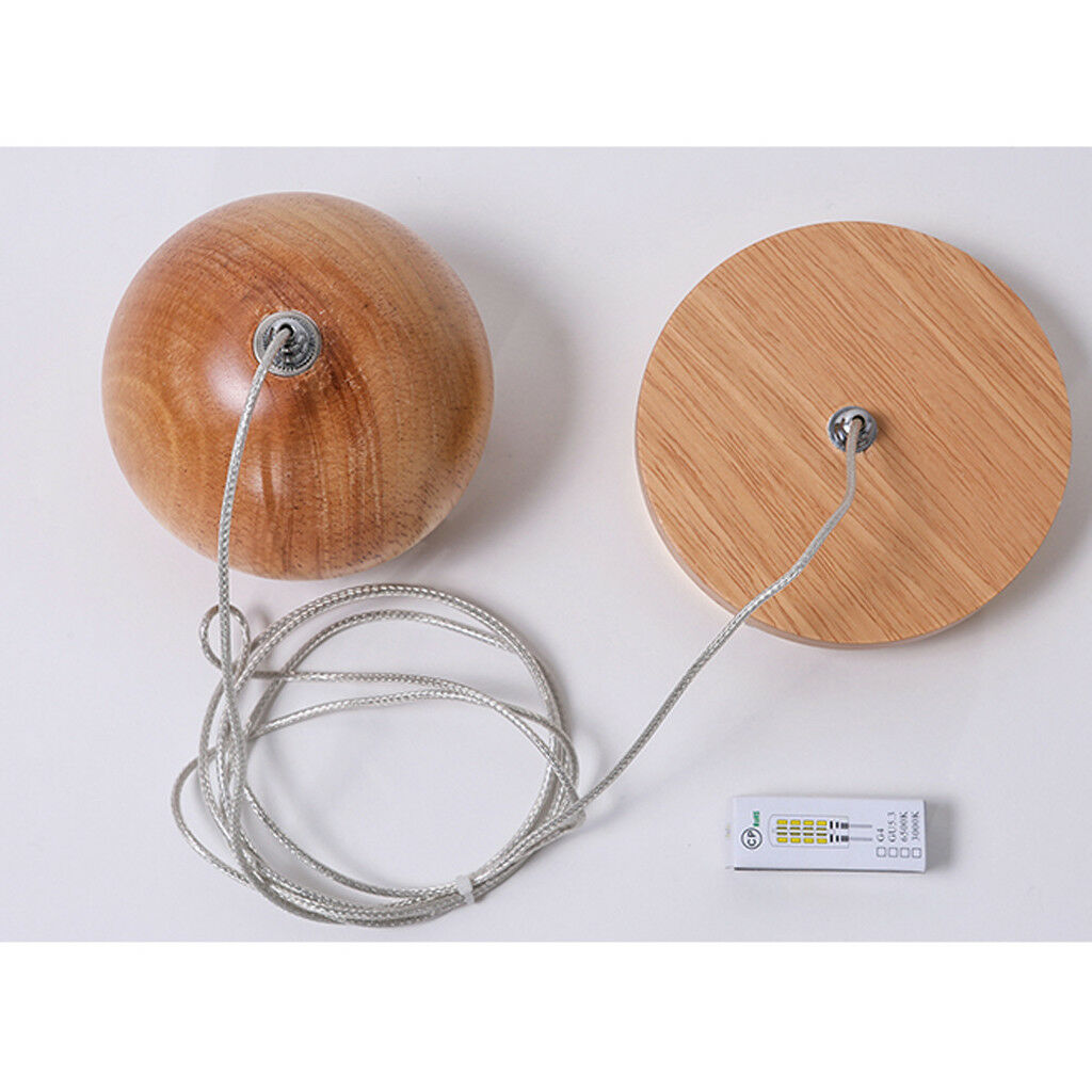 Dia.10cm Wooden Ball-shape Ceiling Pendant Lamps Shop Restaurant DIY Light
