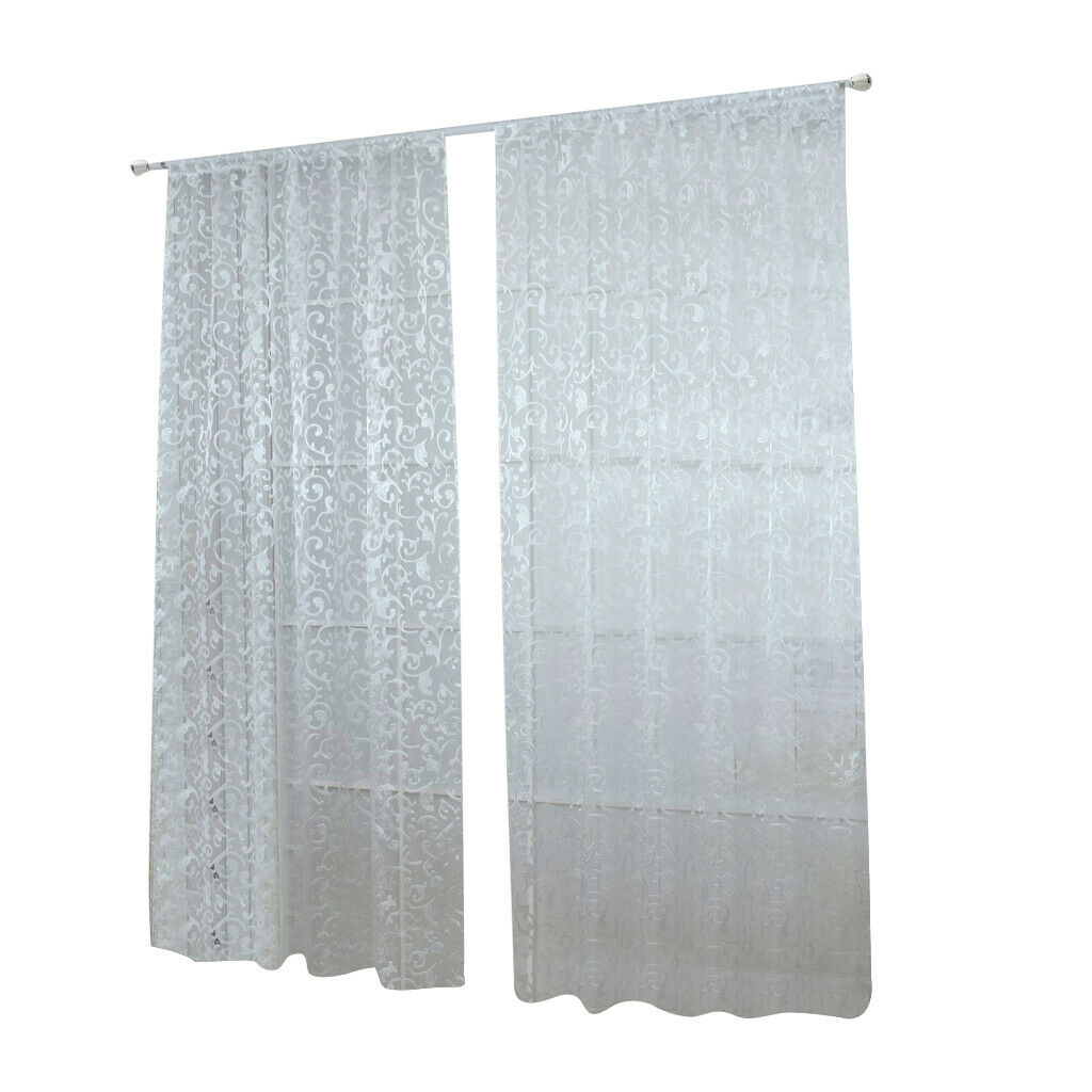 3x Jacquard Blackboard Tulle Curtain Curtains Voile Home Decor White