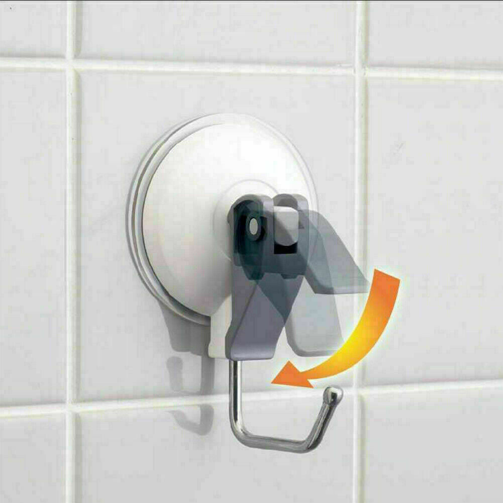 2X EXTRA HEAVY DUTY LEVER SUCTION CUP HOOKS Bathroom/Kitchen N2A5 super U6B8