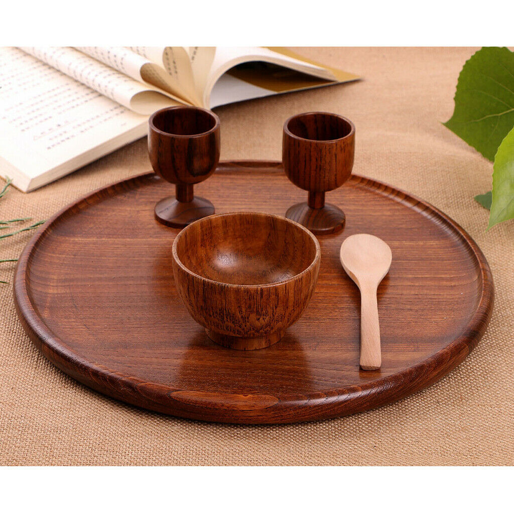 Natural Wooden Goblet Red Wine Cup Beer Mug Party Groomsmen Brown Gift Free