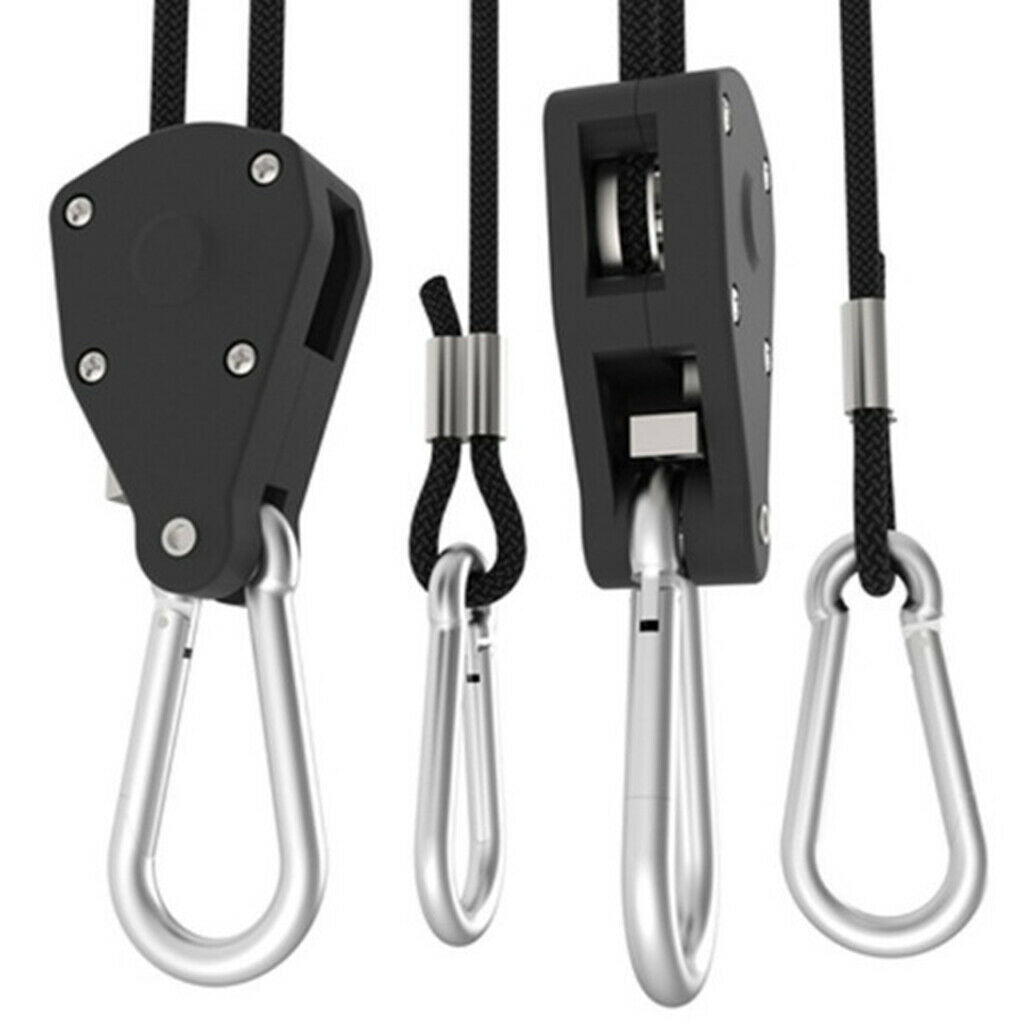 3 Pair 1/8" 2.5m Long Grow Light Rope Clip Hanger 68Kg Capacity Heavy Duty