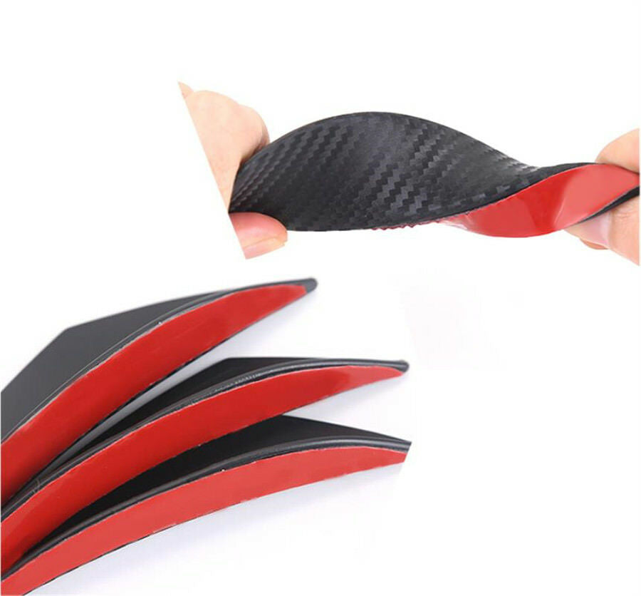 6pc Universal Carbon Fiber Look Auto Car Front Bumper Fins Spoiler Canards Refit