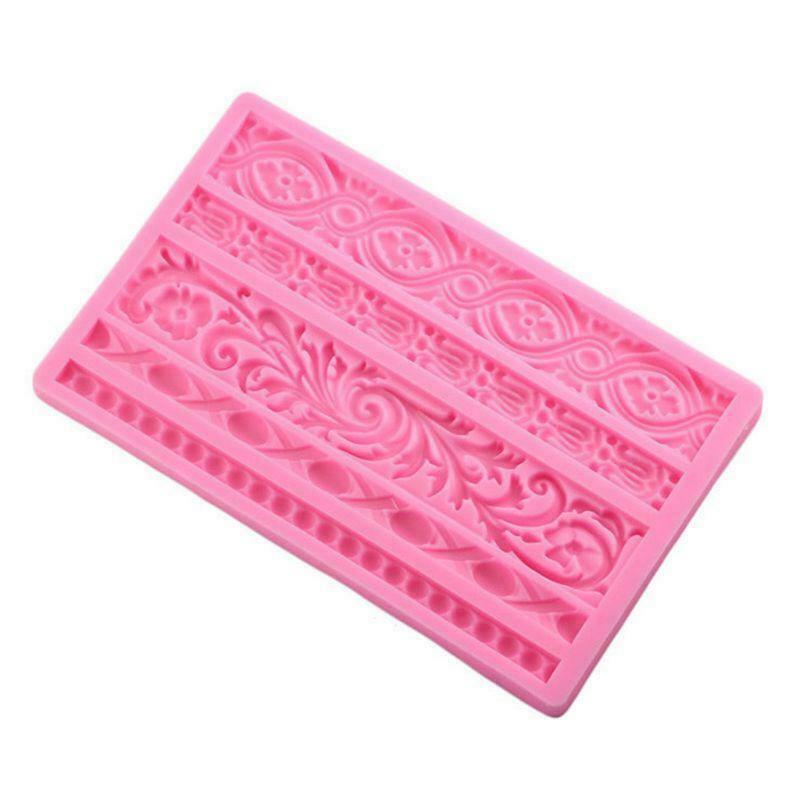 DIY Baroque Scroll Relief Cake Border Silicone Mold Frame Fondant Cake Decor