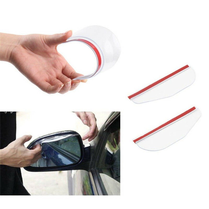 1 Pair Car Rearview Mirror Rain Water Rainproof Eyebrow Cover Side Shield AT Tt