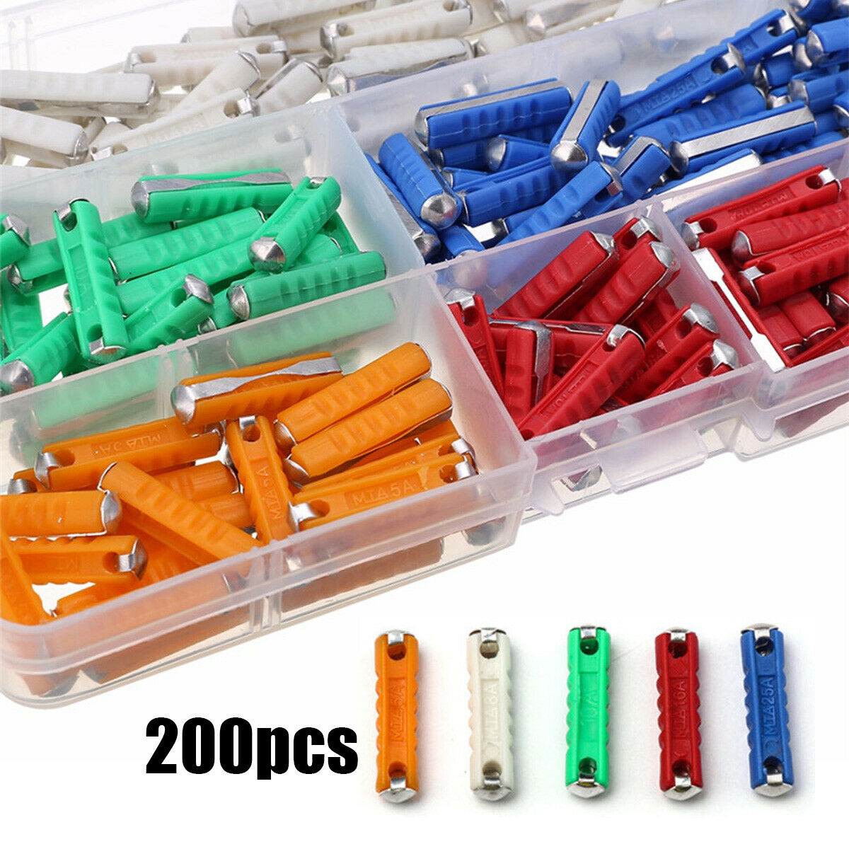 200PCS Torpedo Car Fuses European Automotive Fuse 5-30AMP Blade Bakelite Old Car