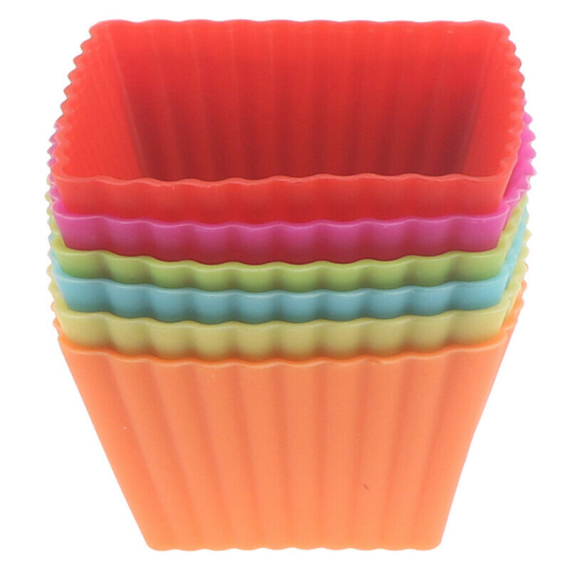 6pcs Silicone Cake Cupcake Cup Cake Tool Bakeware Baking Silicone Mold Cu.l8