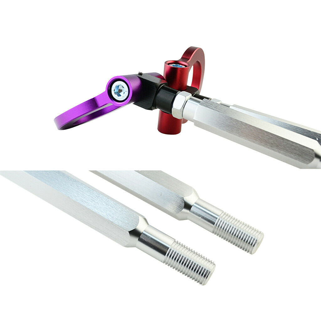 2pcs Red Folding Ring Screw on Front Rear Bumper Tow Hook for Subaru STI