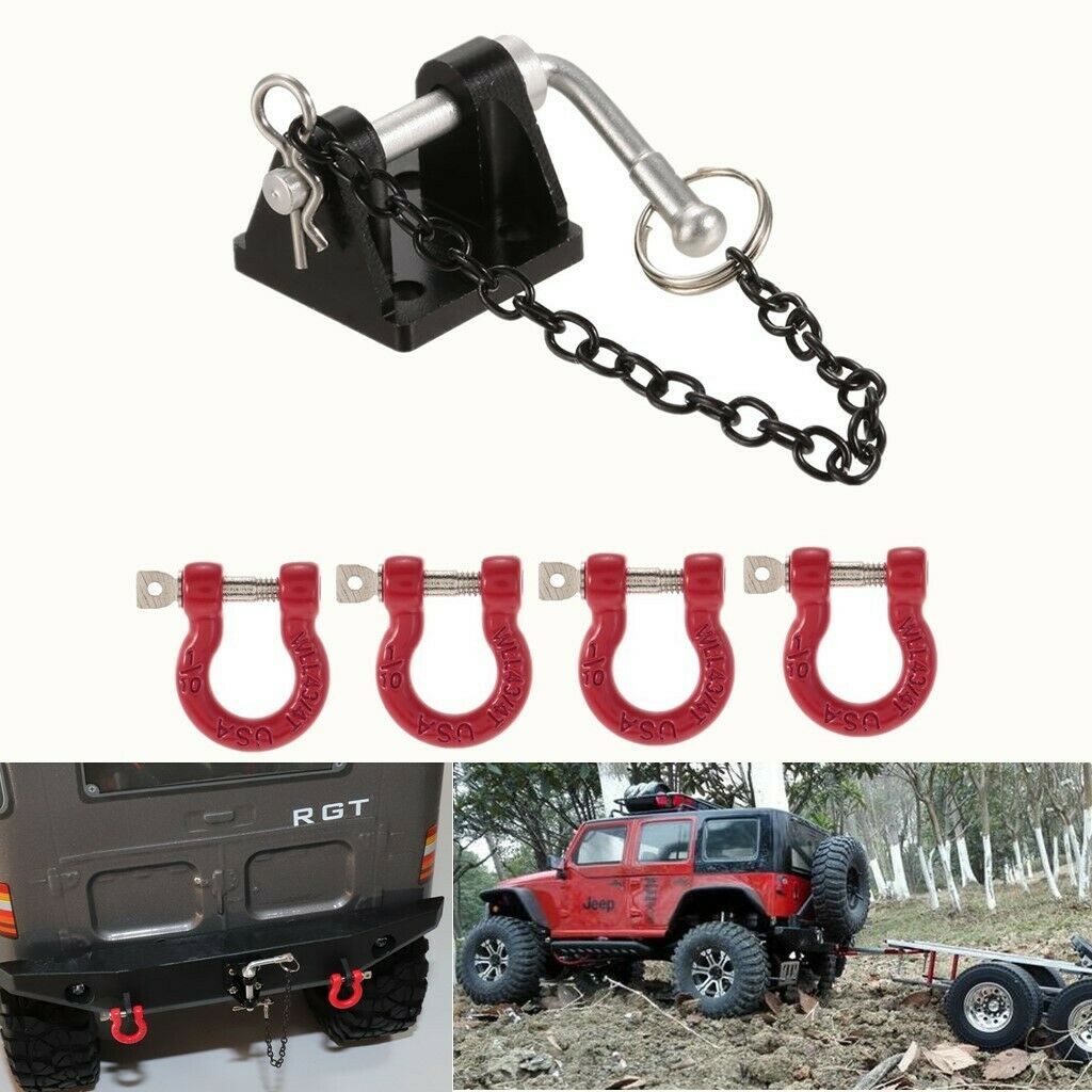 RC Tow Shackle Trailer Hook Set for 1/10 Axial SCX10 D90 D110 RC Crawler