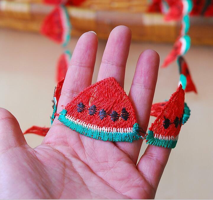 5 Yard watermelon shape Embroidered fruit lace Trim Appliques Sewing 1.7cm