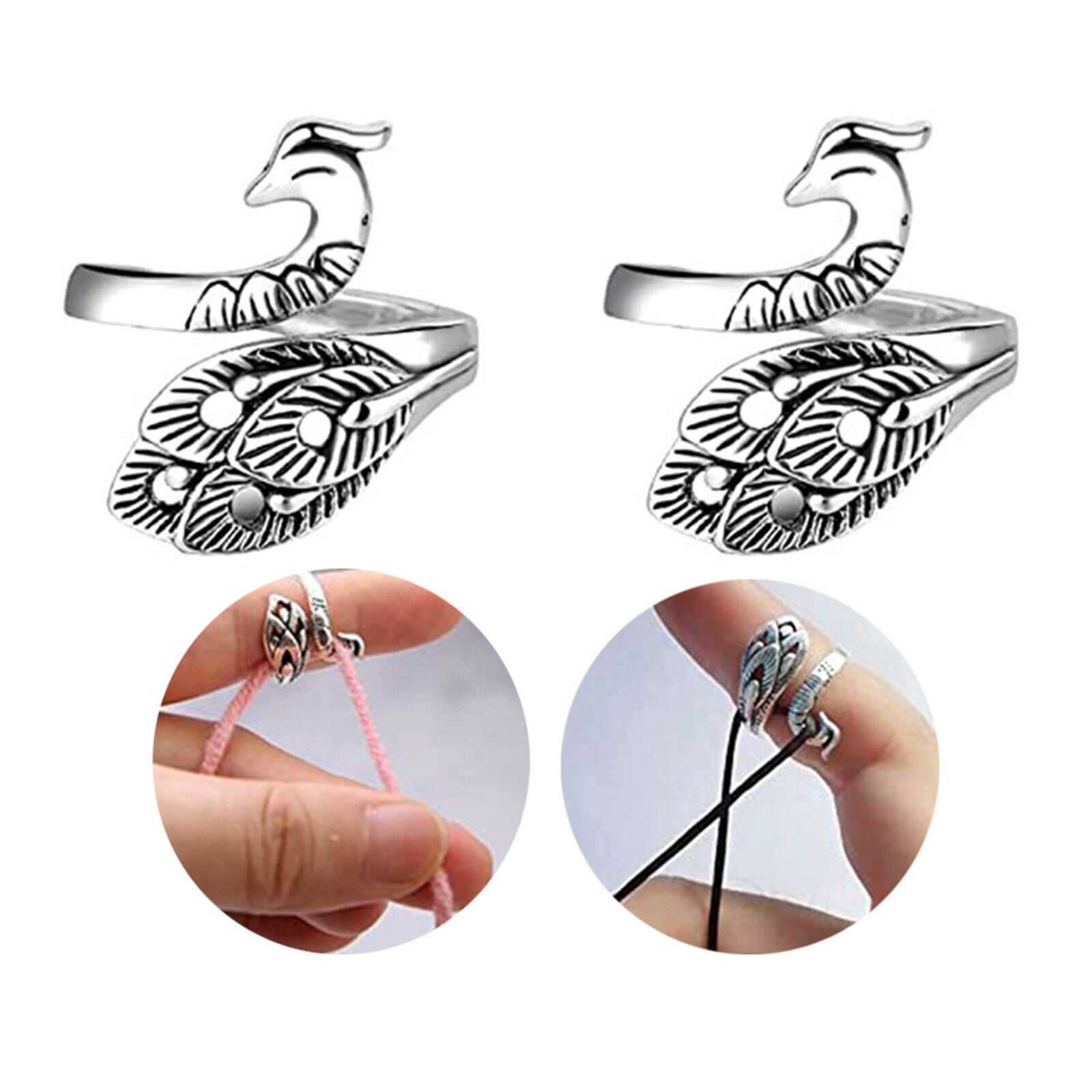 Household Yarn Guide Finger Holder Set Knitting Crochet Loop Rings