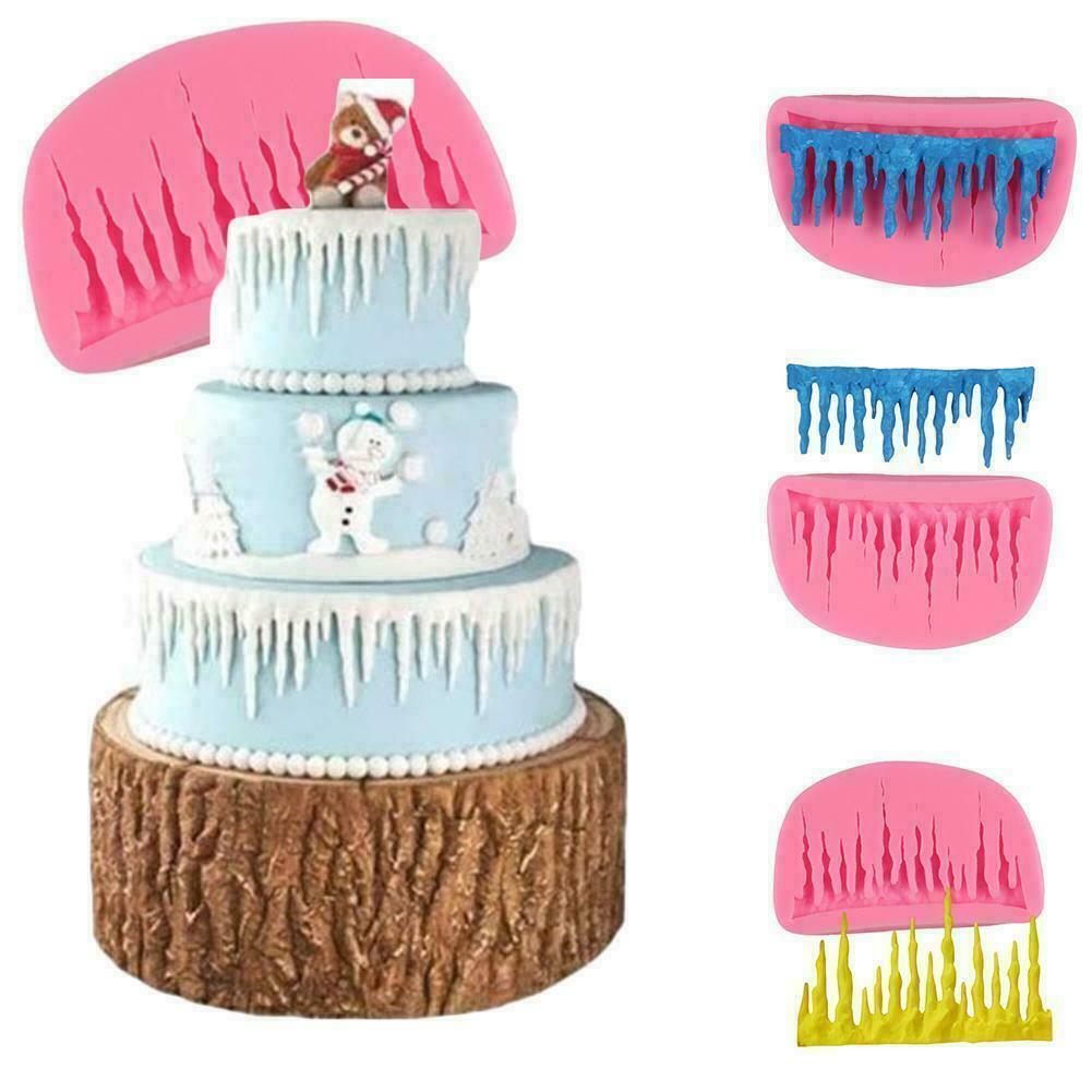 Icicles ice Silicone Mold Border Sugarcraft Frozen Fondant Cake for Party