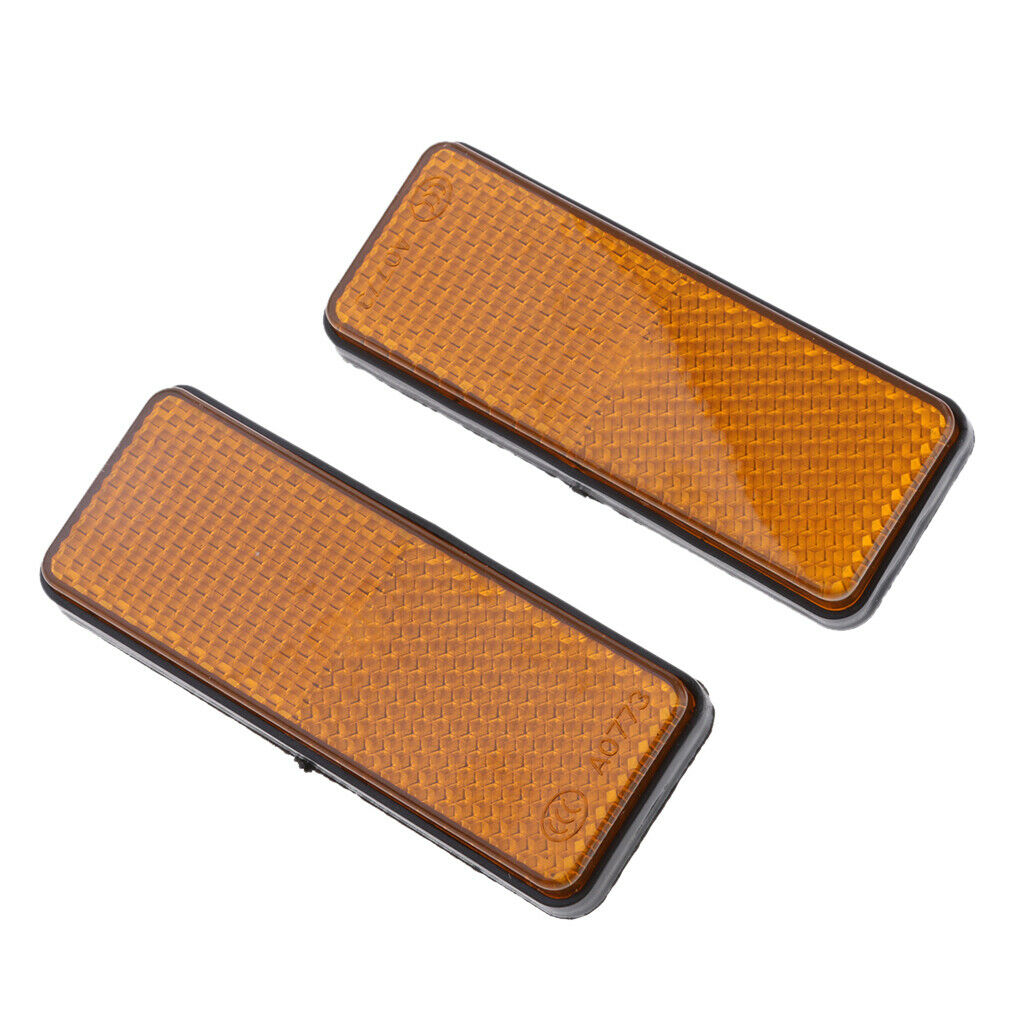 1 Pair Rectangle Reflectors Indicator Yellow Fits for Motorcycle Pit Dirt Bike