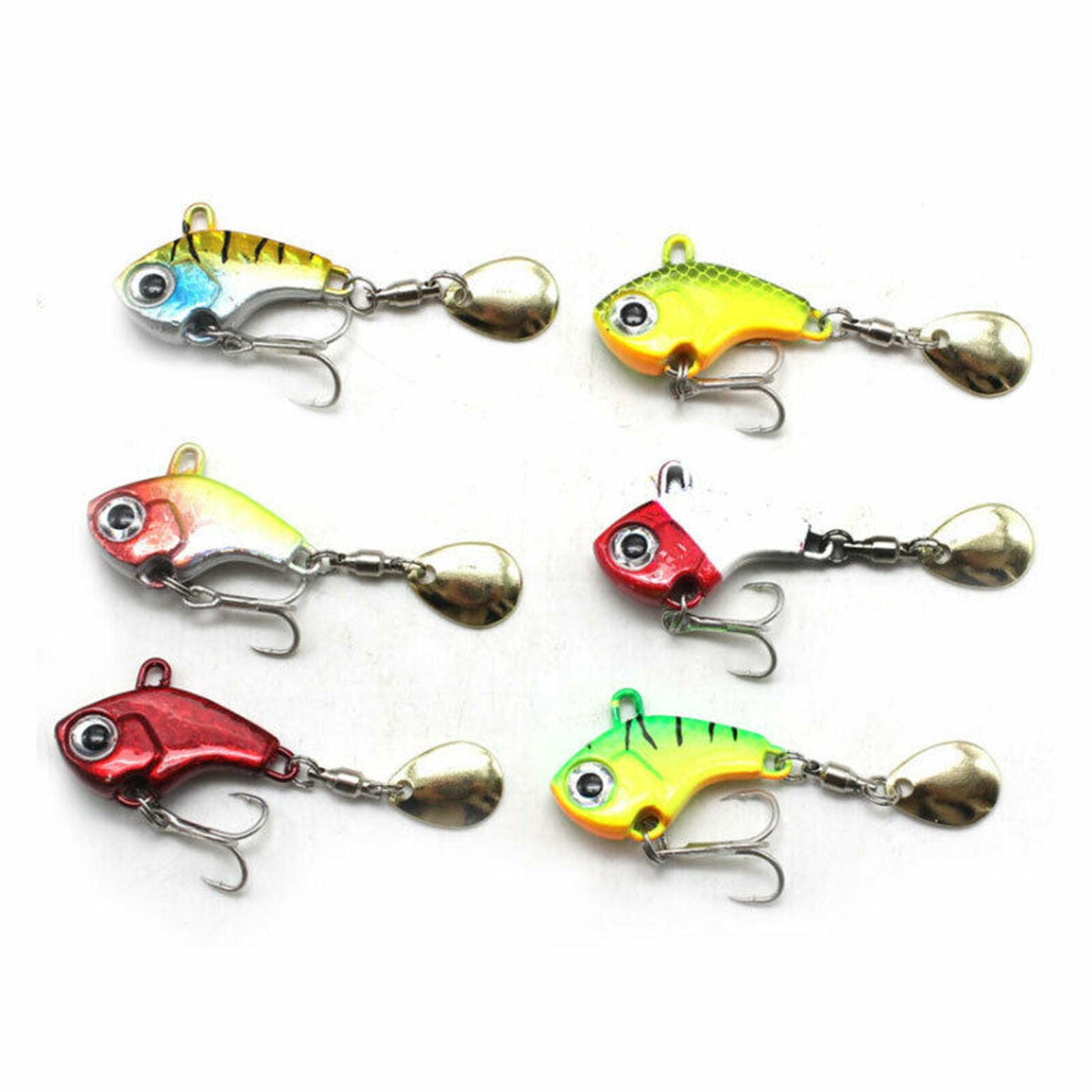 5pcs Pike Sea Fishing Spin Tail Jig Lures 7g Set in Box Bass Perch Trout