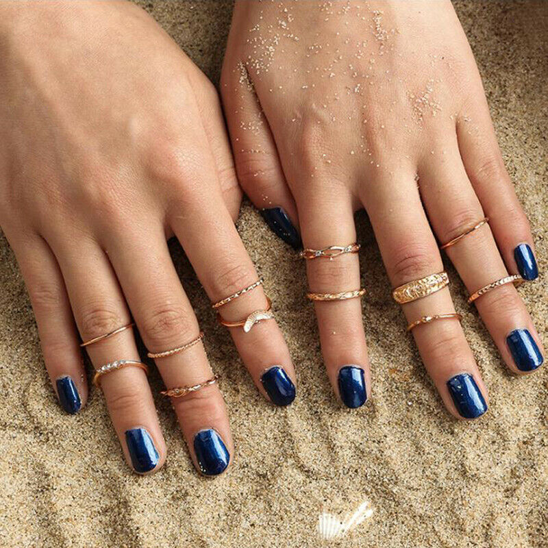 12Pcs/set Women Fashion Personality Punk Gothic Rings Jewelry GiftA KX