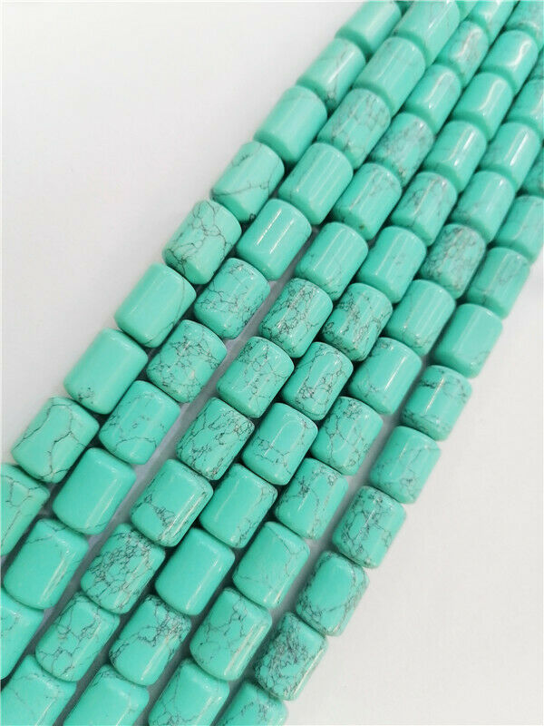1 Strand 14x10mm Green Turquoise Cylinder Spacer Loose Beads 15.5inch HH8830