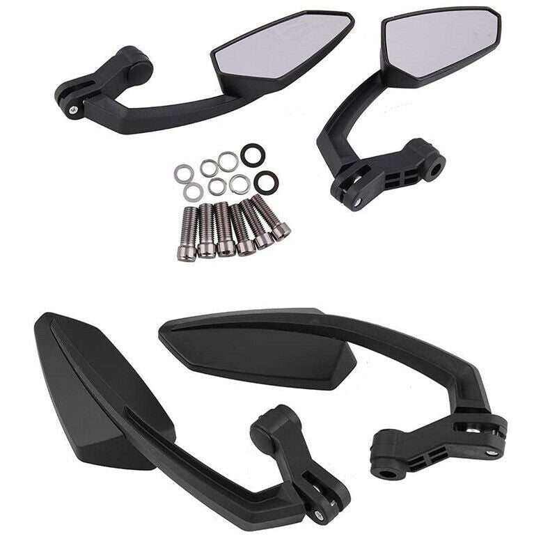 Pair Motorcycle Angled Style Side Rearview Mirrors 8mm/10mm Universal Fit BMW