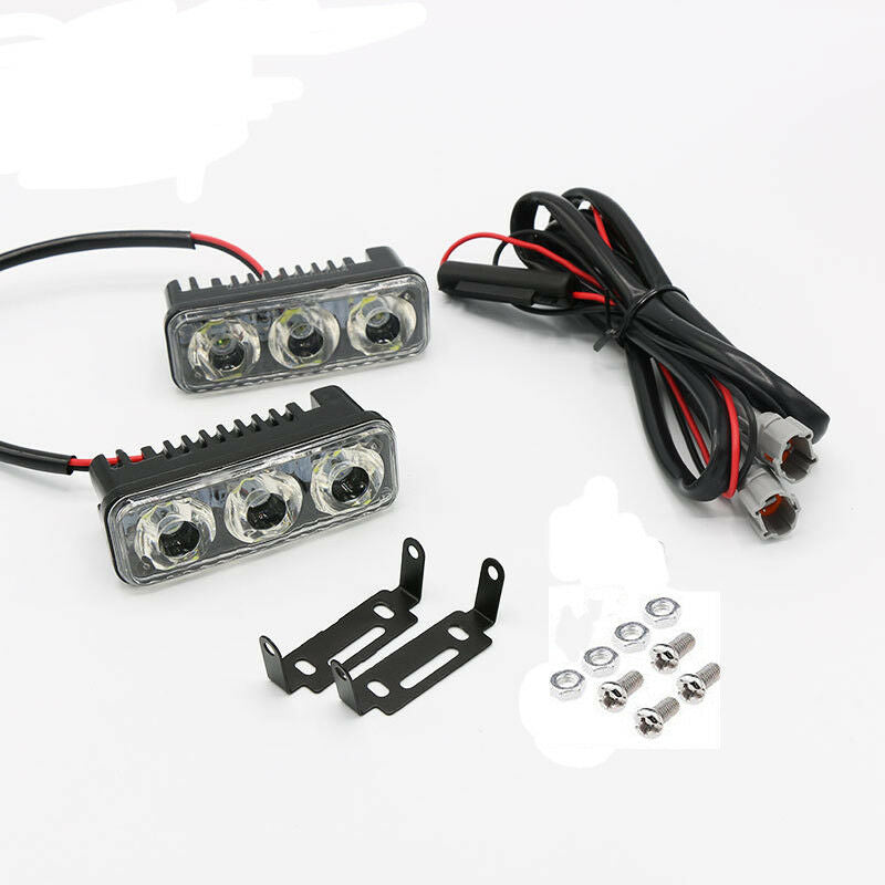 2x 3 LED White High Power Car DRL Daytime Running Light Fog Lamp Universal 12V