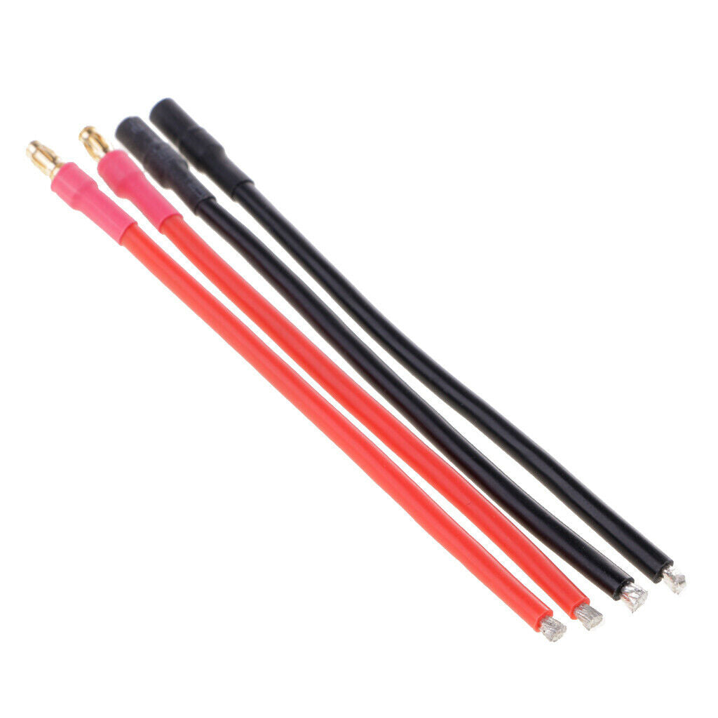 3.5mm Battery Connector Silicone Wire Cable 14AWG Red Male Black Female
