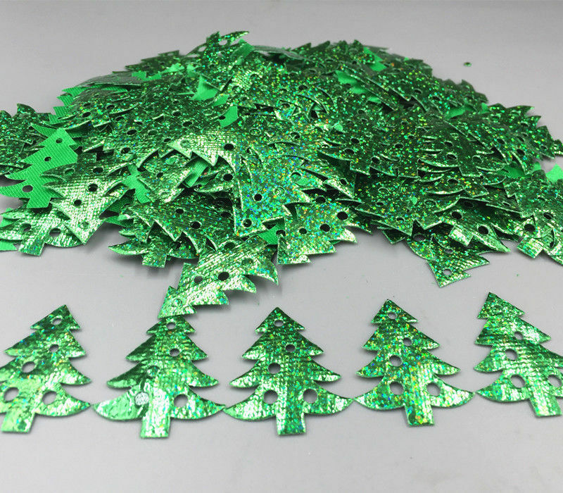 100pcs Christmas tree -shape Die Cut Felt Appliques Cardmaking decoration 39mm