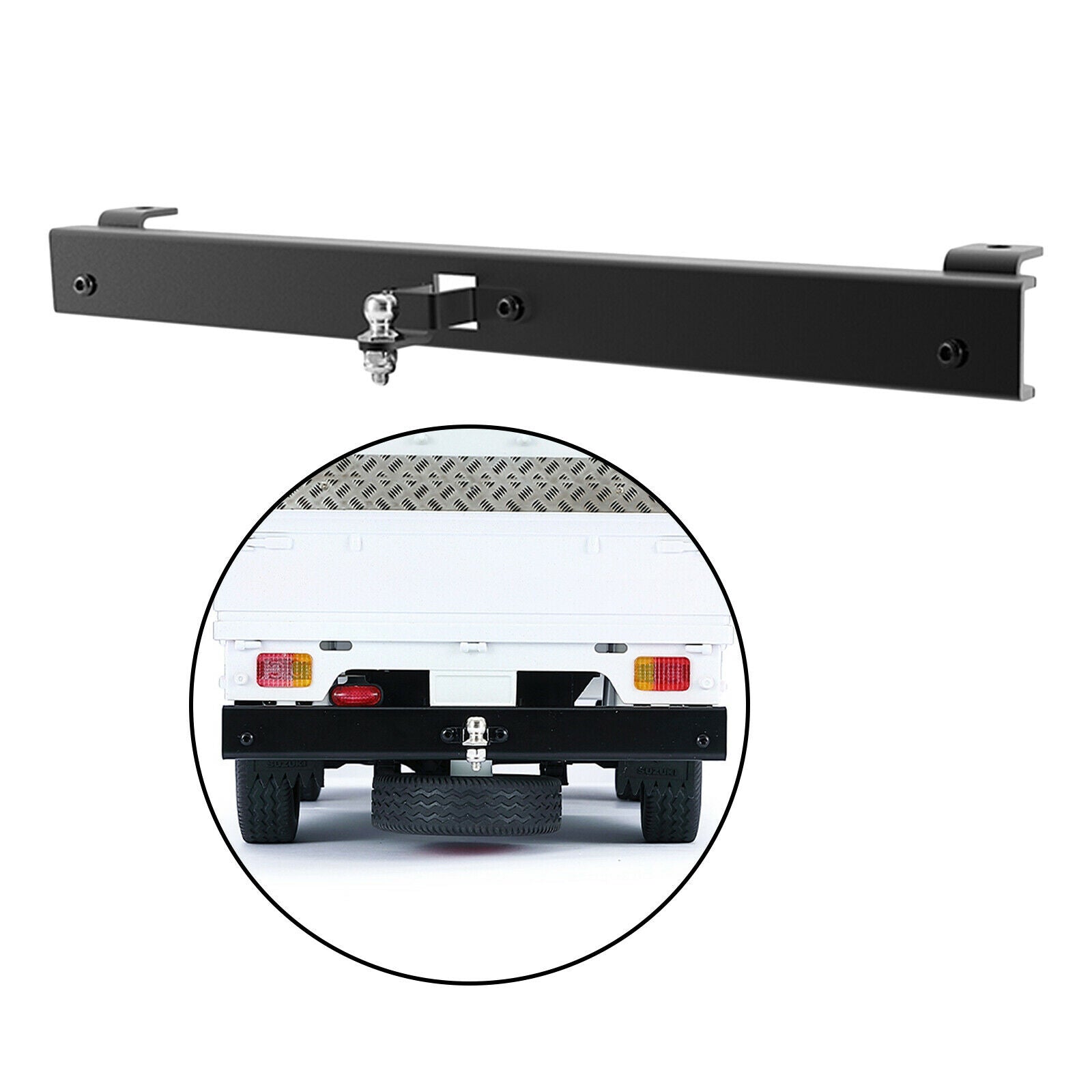 RC CNC Metal Rear Bumper Bull Bar for WPL D12 Pickup Truck RC Car Upgrade