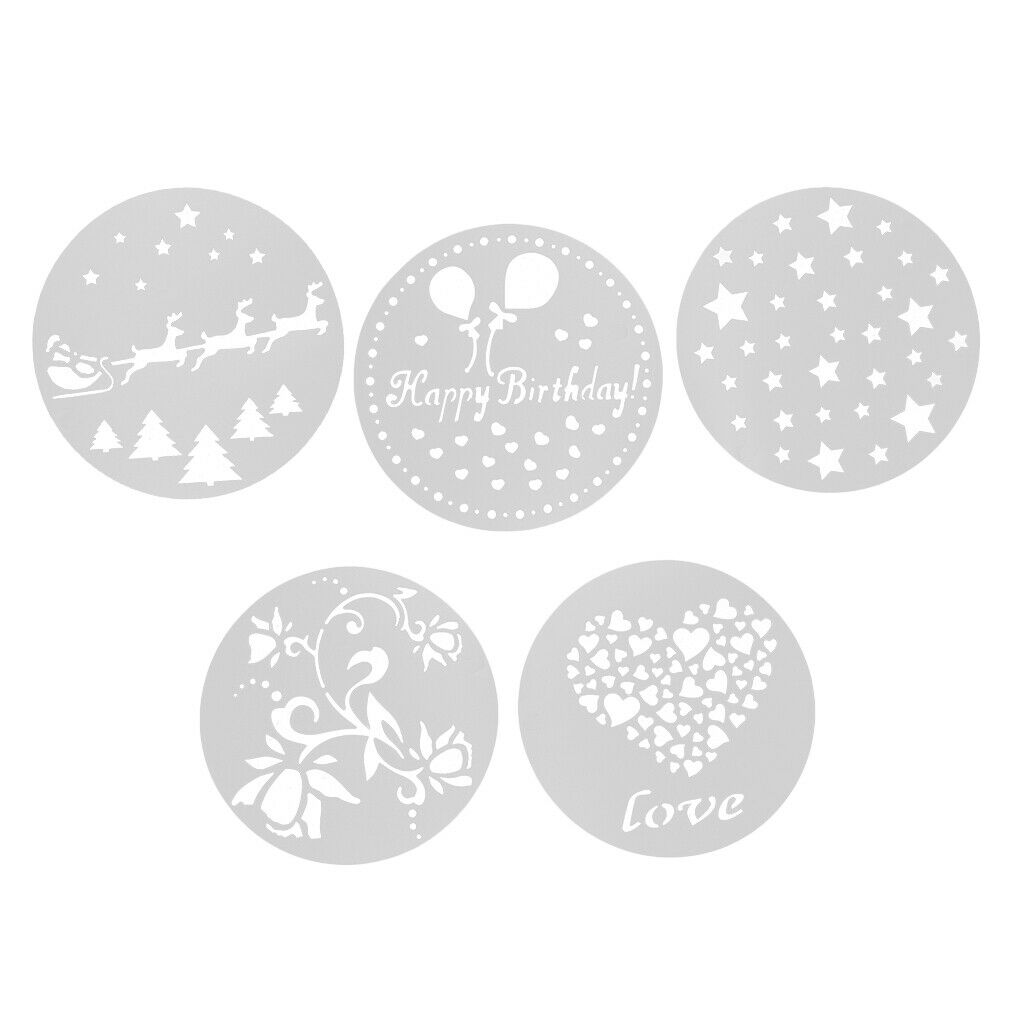 5Pc 233mm Cake Spray Mold Fondant Stencil Cake Sugar Decor Baking Template