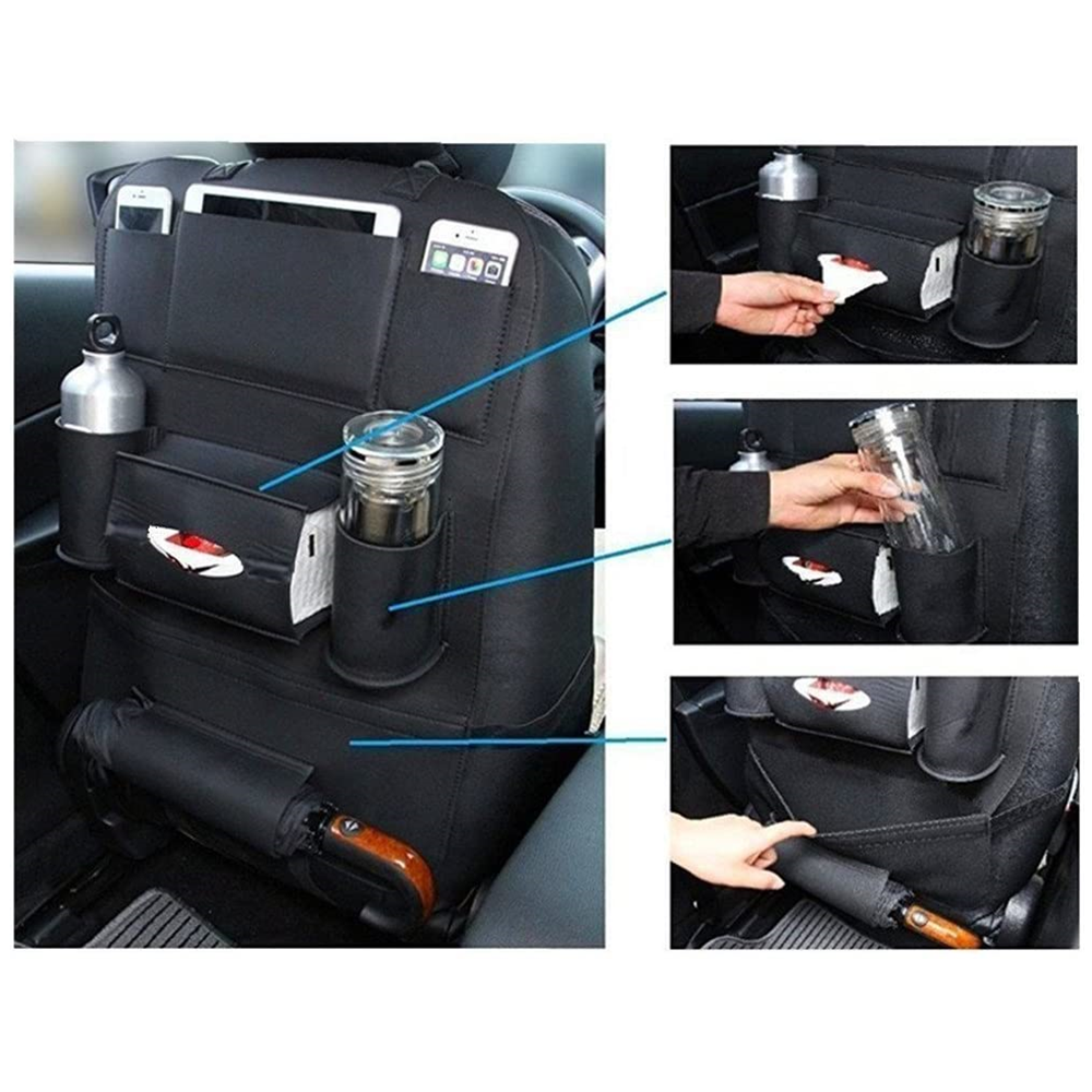 Car Seat Back Organizer Tissue Storage Box Kick Mats Car Seat Back Protectors