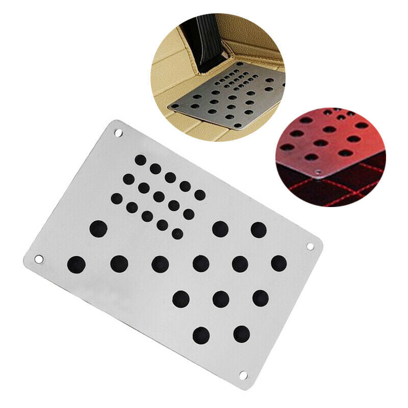 220x150mm Aluminum Alloy Car SUV Floor Mat Carpet Plate Foot Pedal Rest & Screws