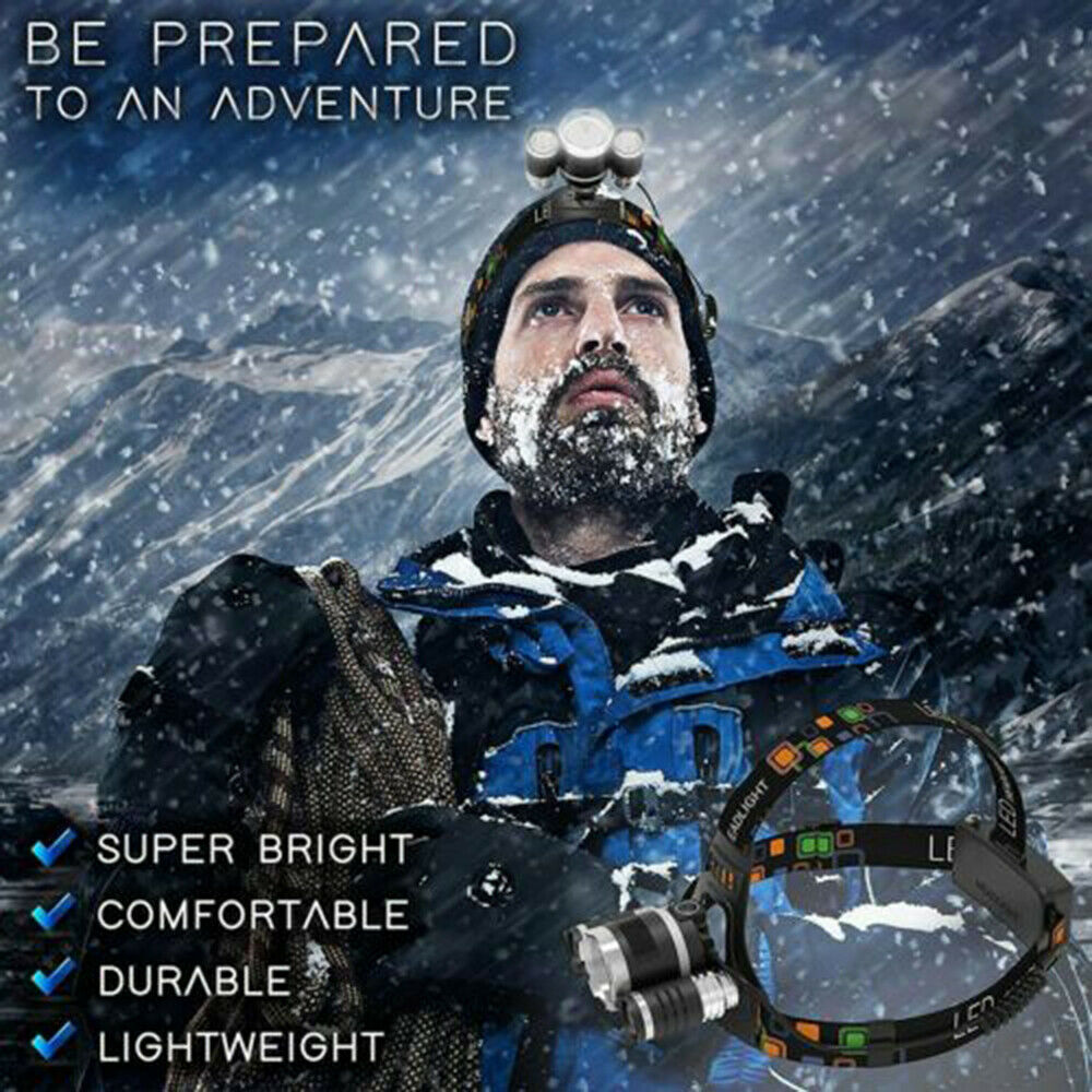 Waterproof 90000LM 3X T6 LED Headlamp Headlight Flashlight Head Torch 18650 Camp