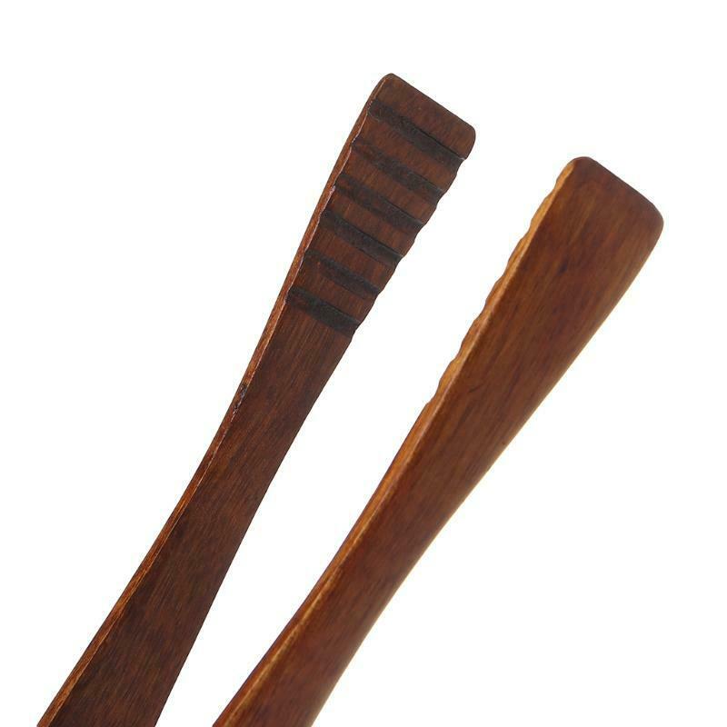 Natural Wooden Food Tongs Toast Bacon Steak Pastry Clamp Bread Clip Kitchen Tool