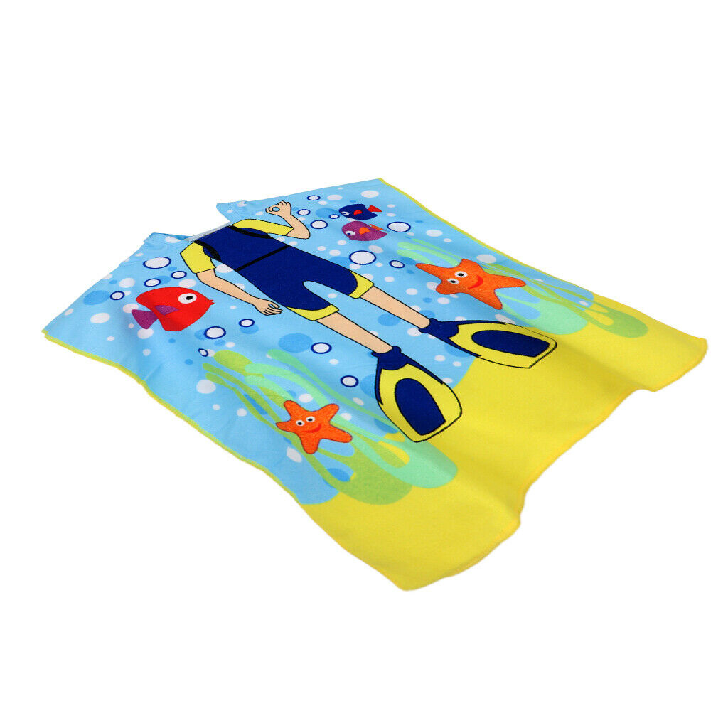 Set of 2pcs Super Absorption Kids Changing Robe Beach Pool Bath Towel Hooded