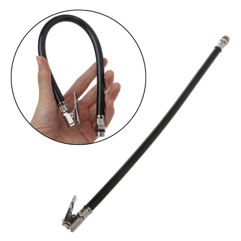Motorcycle Bicycle Car Flexible Clip On Air Tyre Tire Chuck Inflator Hose Tool