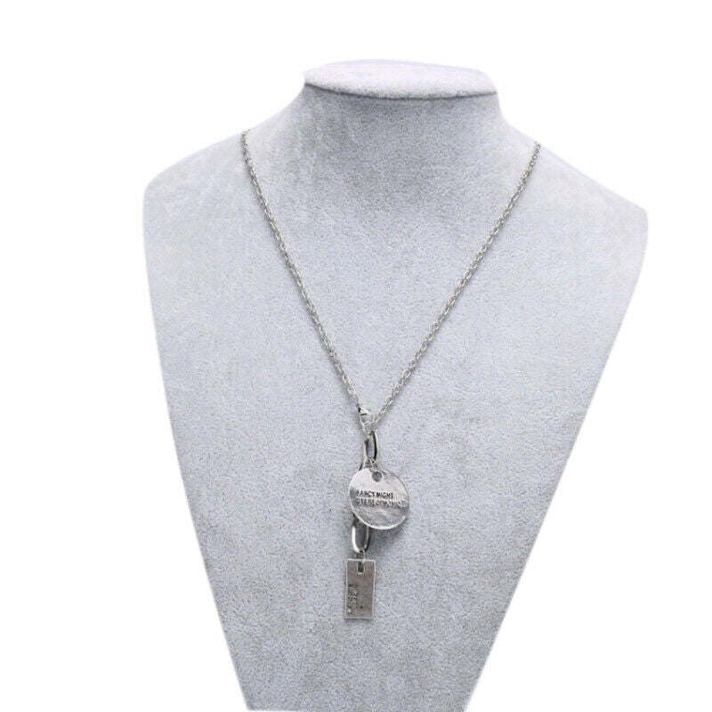 Punk Gothic Women Girls Round Metal Lock Pendant Chain Necklace Jewelry Gi Ws.DD