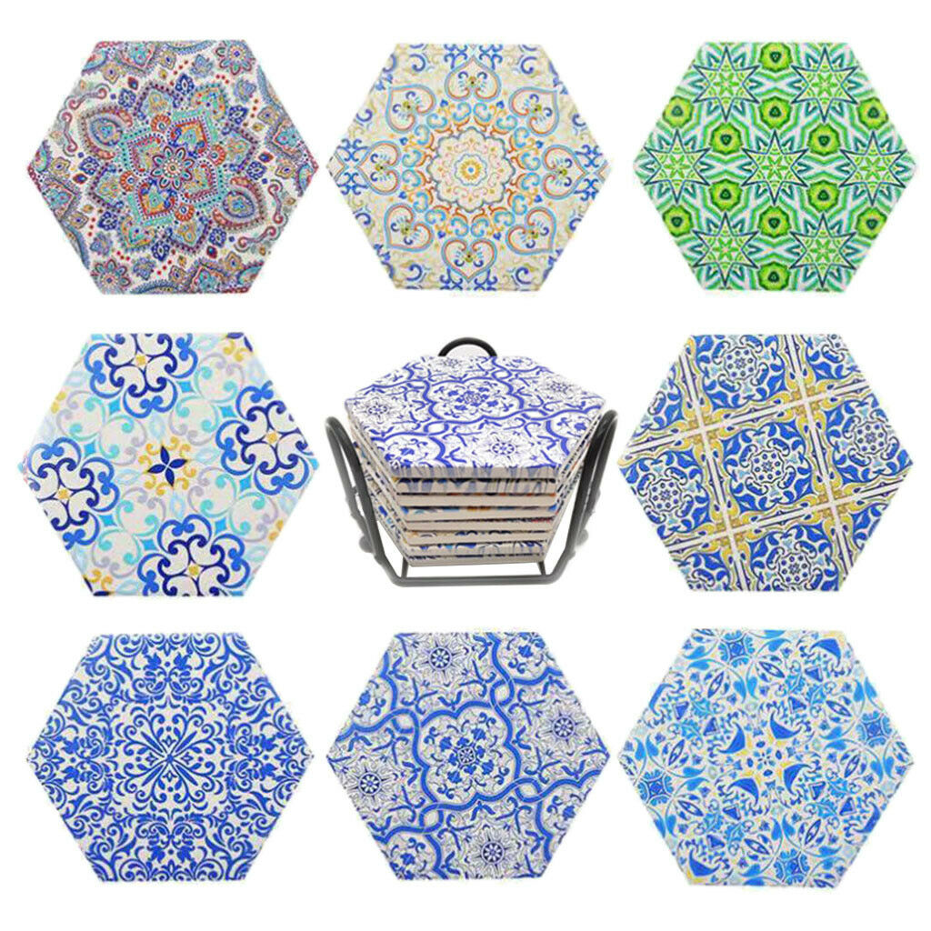 6pcs Heat-insulated Mandala Coasters Kitchen Table Top Dining Room Decor